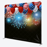 Aperturee - Aperturee USA Flag Balloon Celebration Square Tension Backdrop